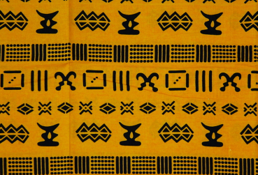 Afrika Stoff - Traditionelles Grafisches Design in Gelb